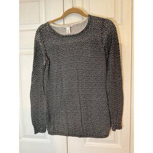 White House Black Market Black White Lightweight Sweater‎ Top Shirt Small